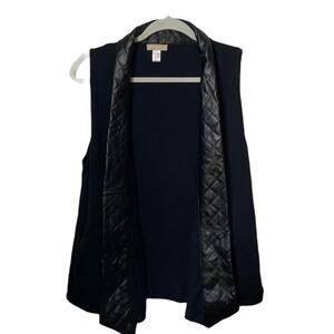 Nordstrom sleeveless faux leather vest black
